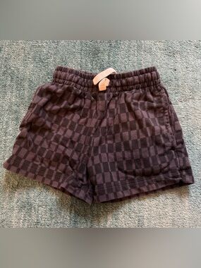 Hanna Andersson Checkered Black Shorts with Drawstring